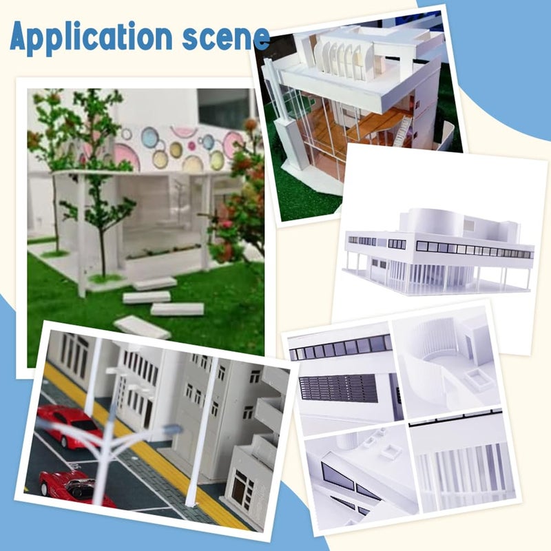 AHANDMAKER 30Pcs 3 Sizes ABS Plastic L Shape Bars Right Angle Bars, 250mm Long 2.5mm 4.5mm 5.5mm Wide Styrene White Rods for DIY Building Architectural Model Making - Image 5